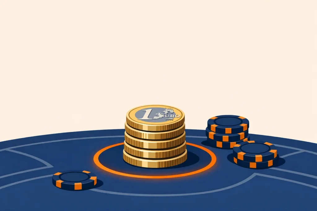 5 euro deposit casino minimum storting illustratie
