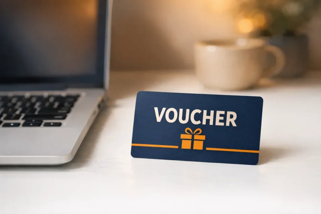 CashLib casino prepaid voucher op bureau bij laptop
