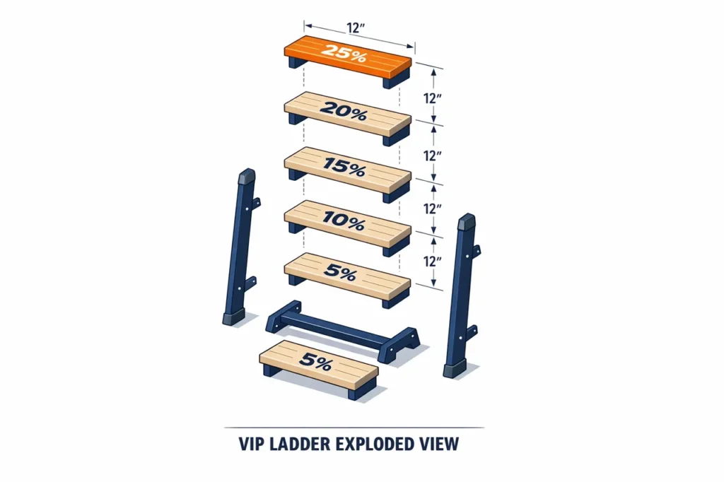 Cashback casino bonus tiers per VIP niveau
