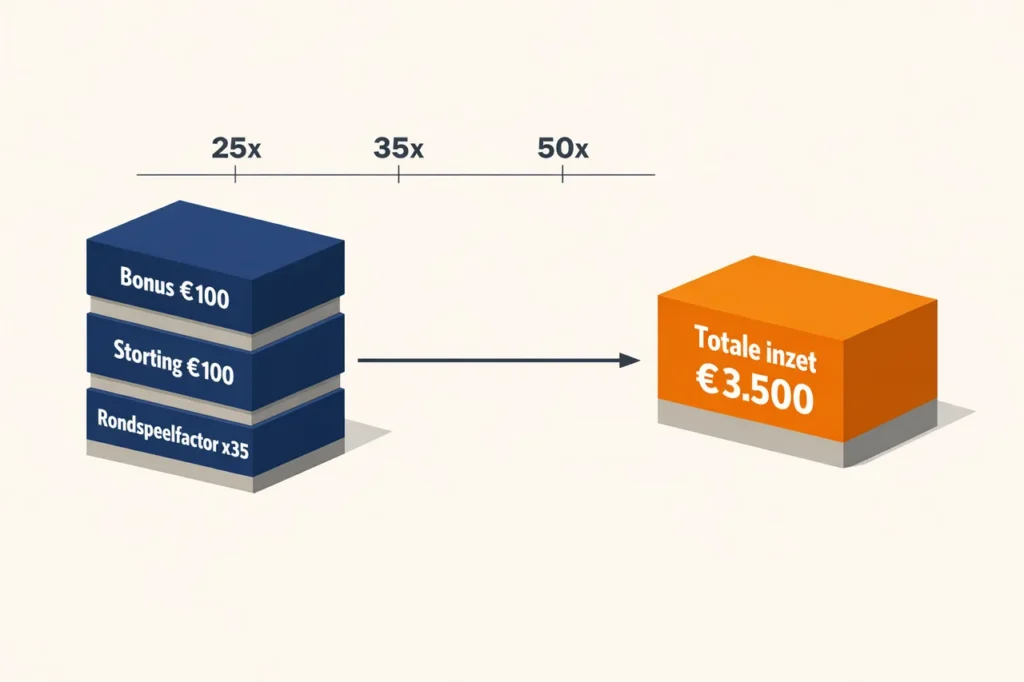 Stortingsbonus casino wagering berekening diagram