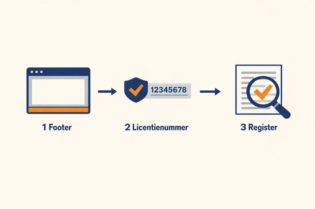 Casino met licentie verificatie drie stappen illustratie