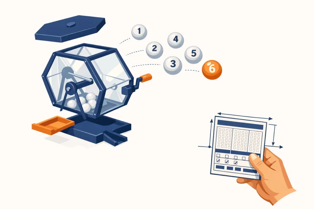 Online lotto casino draai van zes ballen