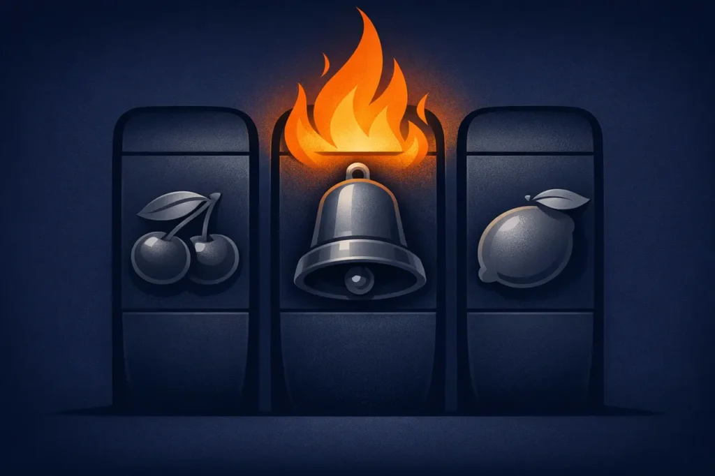 Fire Joker slot banner met klassieke fruit symbolen