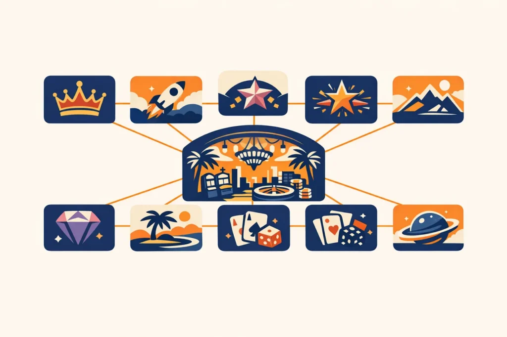 Casino software providers studio overzicht illustratie